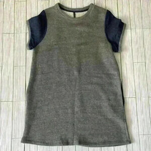 Anthropologie Riller & Fount Denim Sleeve Pullover French Terry Dress